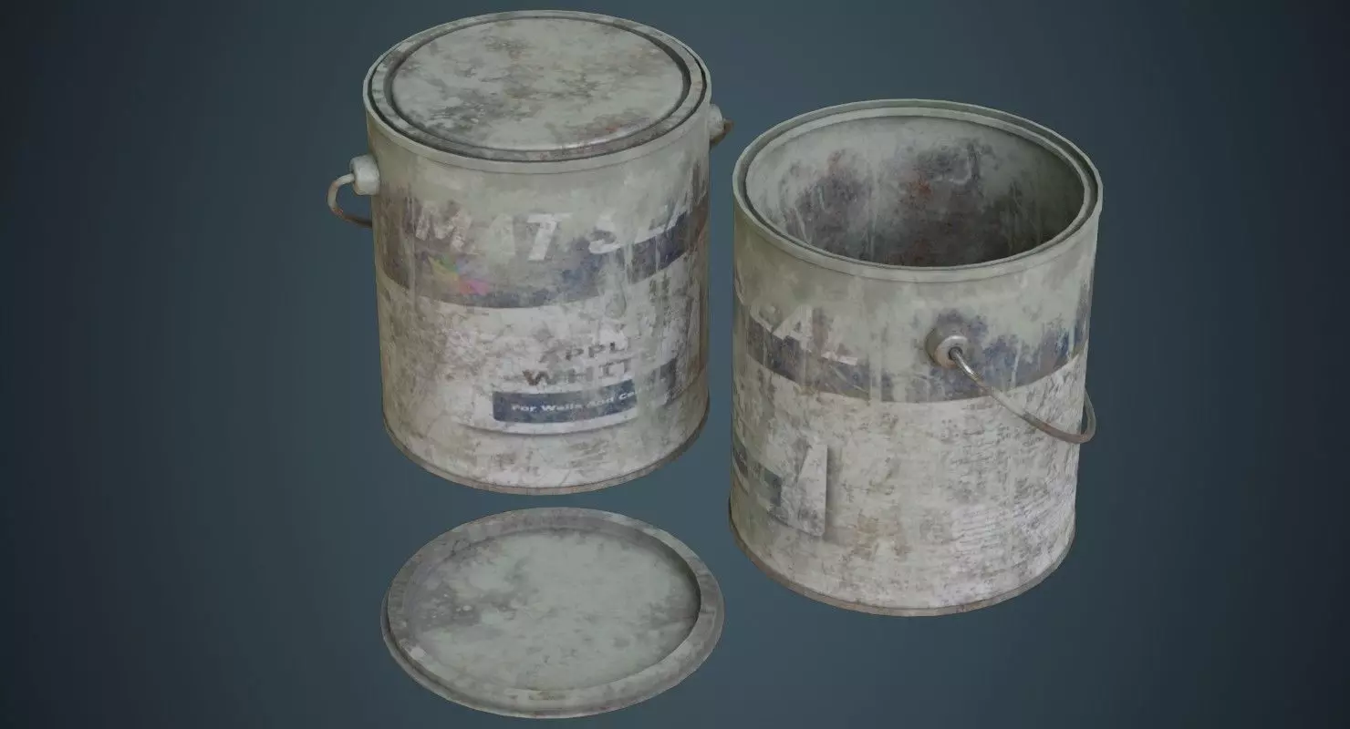 Paint Can 2B Low-poly 3D model_0