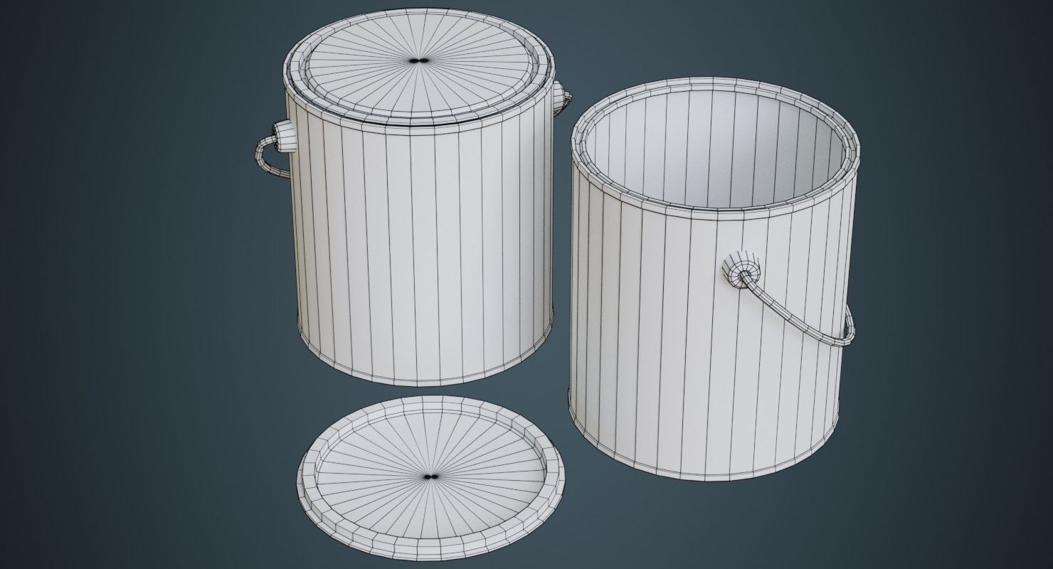 Paint Can 2B Low-poly 3D model_8