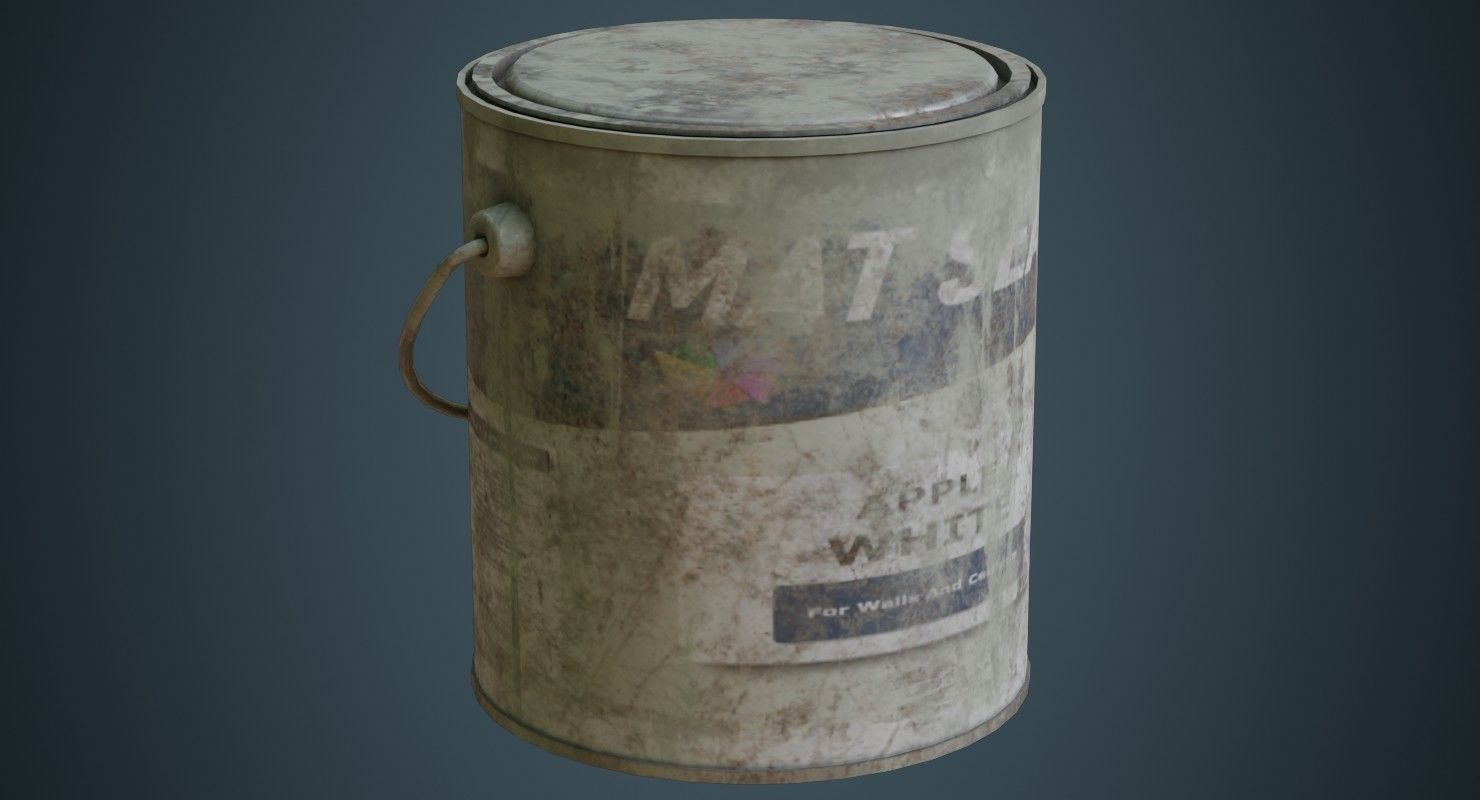Paint Can 2B Low-poly 3D model_4