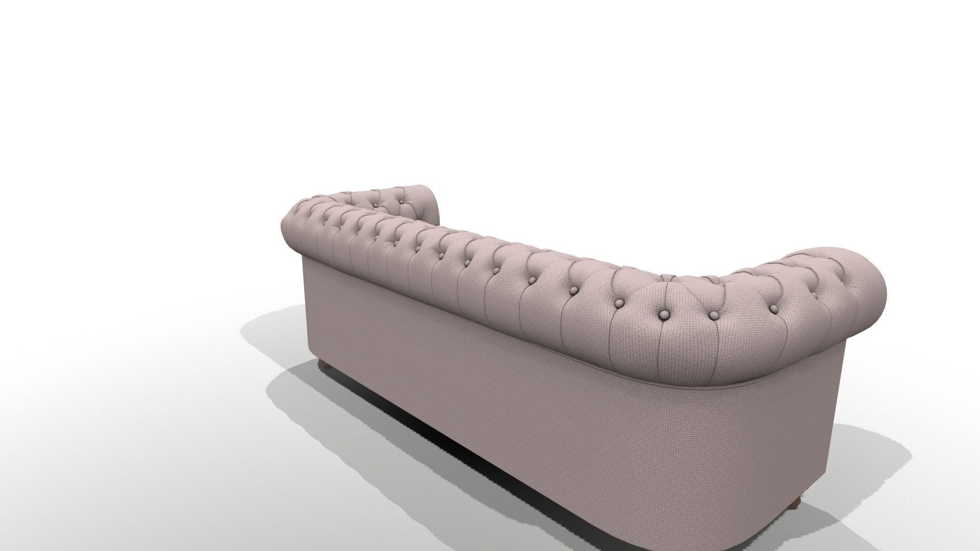 Chesterfield Sofa Set Low-poly 3D model_3