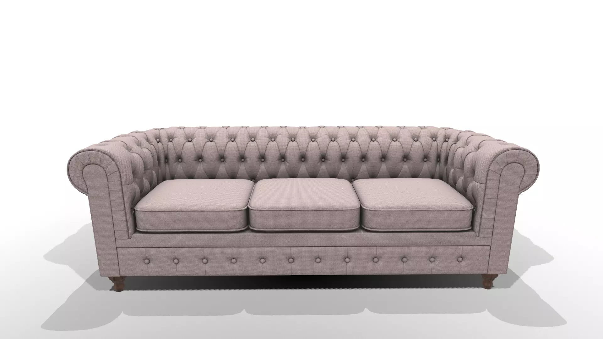 Chesterfield Sofa Set Low-poly 3D model_0