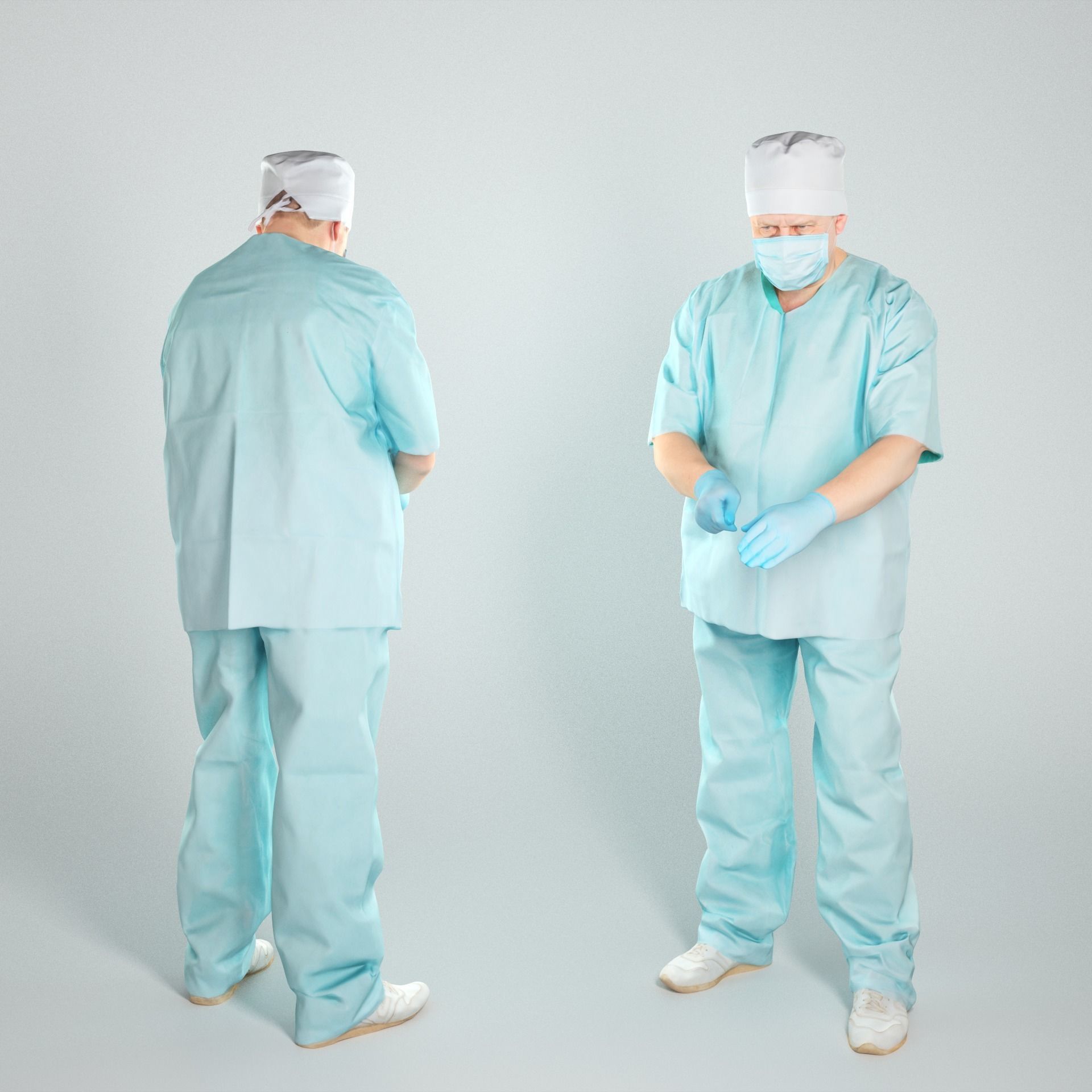 Middle-aged surgeon is operating 66 Low-poly 3D model_1