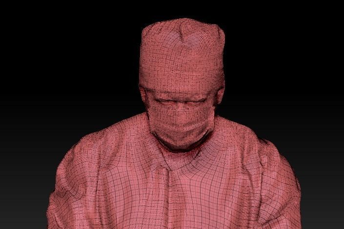 Middle-aged surgeon is operating 66 Low-poly 3D model_6