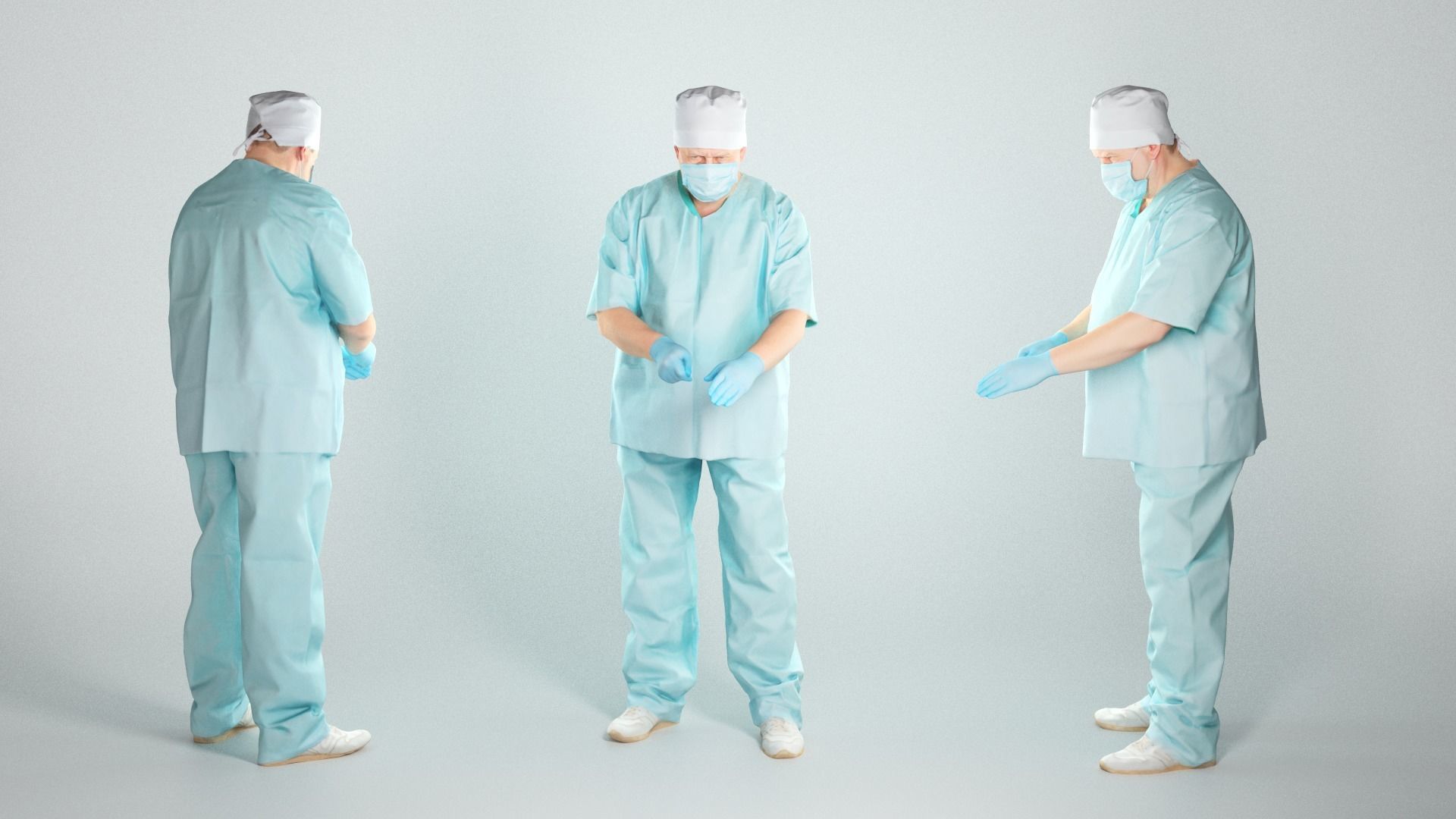 Middle-aged surgeon is operating 66 Low-poly 3D model_2