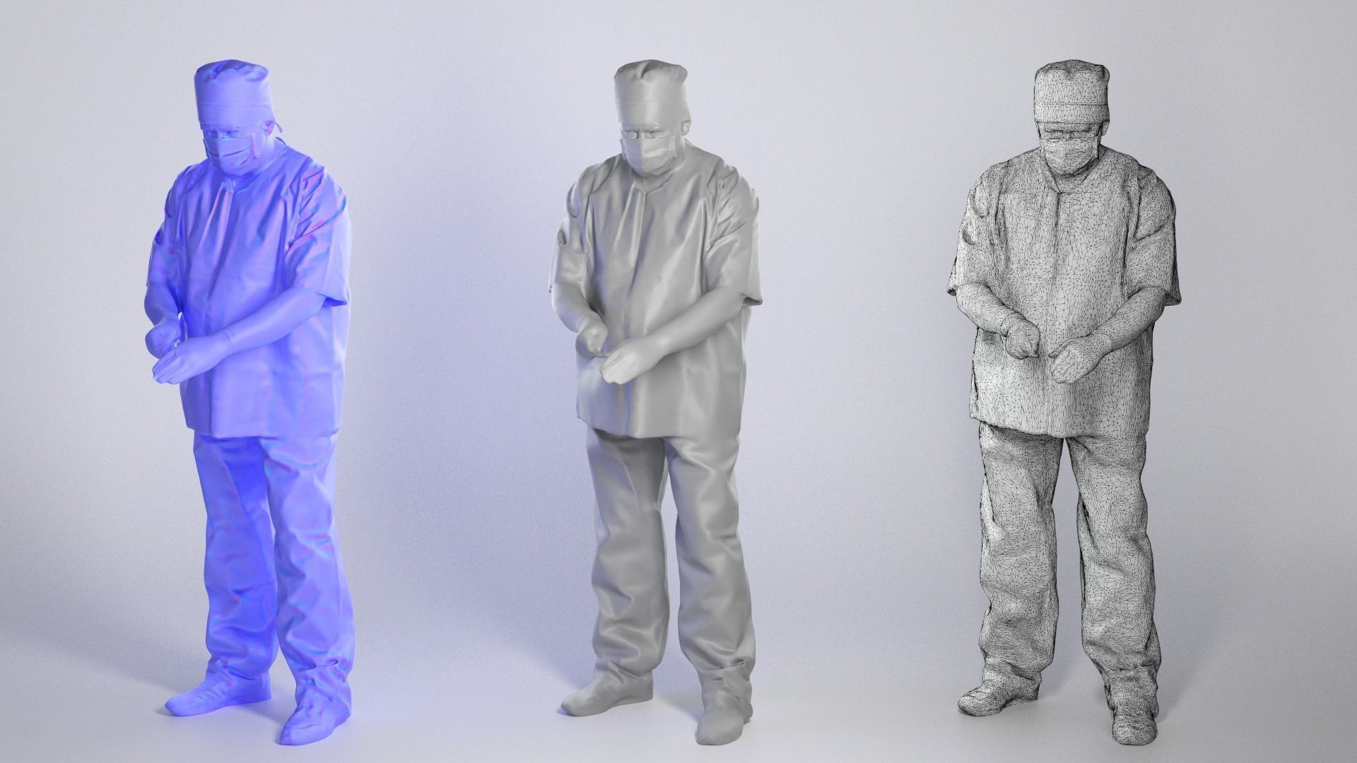Middle-aged surgeon is operating 66 Low-poly 3D model_3