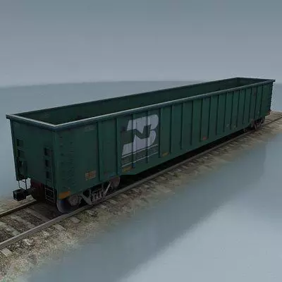 rail wagon 6 Low-poly 3D model_0
