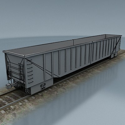 rail wagon 6 Low-poly 3D model_6