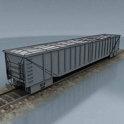 rail wagon 6 Low-poly 3D model_5