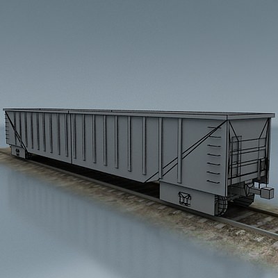 rail wagon 6 Low-poly 3D model_7