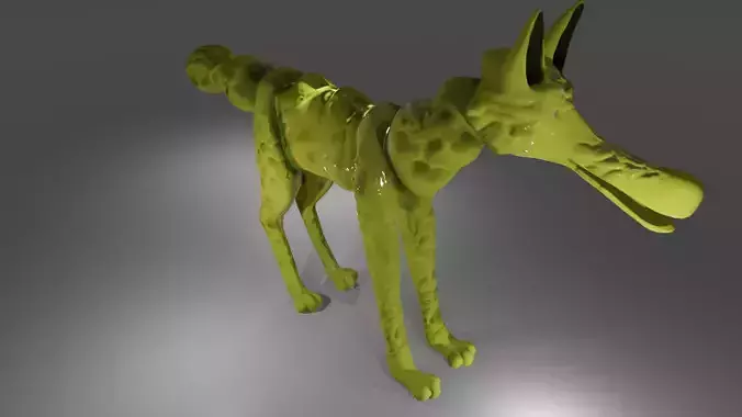 Yellow seahorse wolf hybrid creature monster