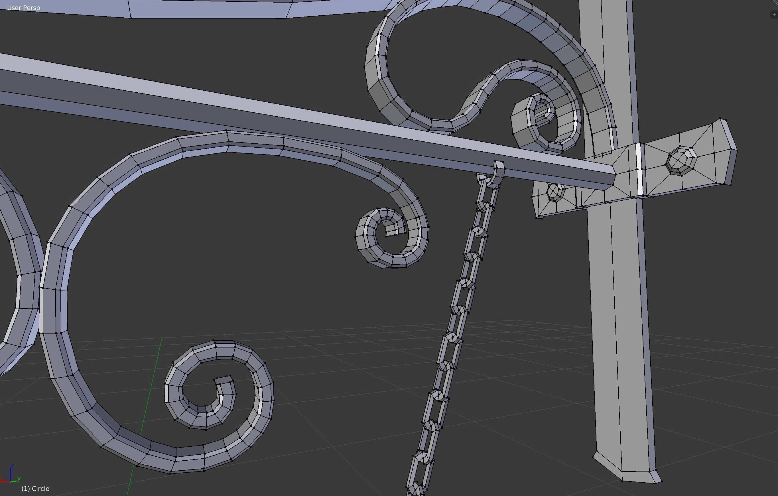 Medieval Tavern Pub Sign Low-poly 3D model_15