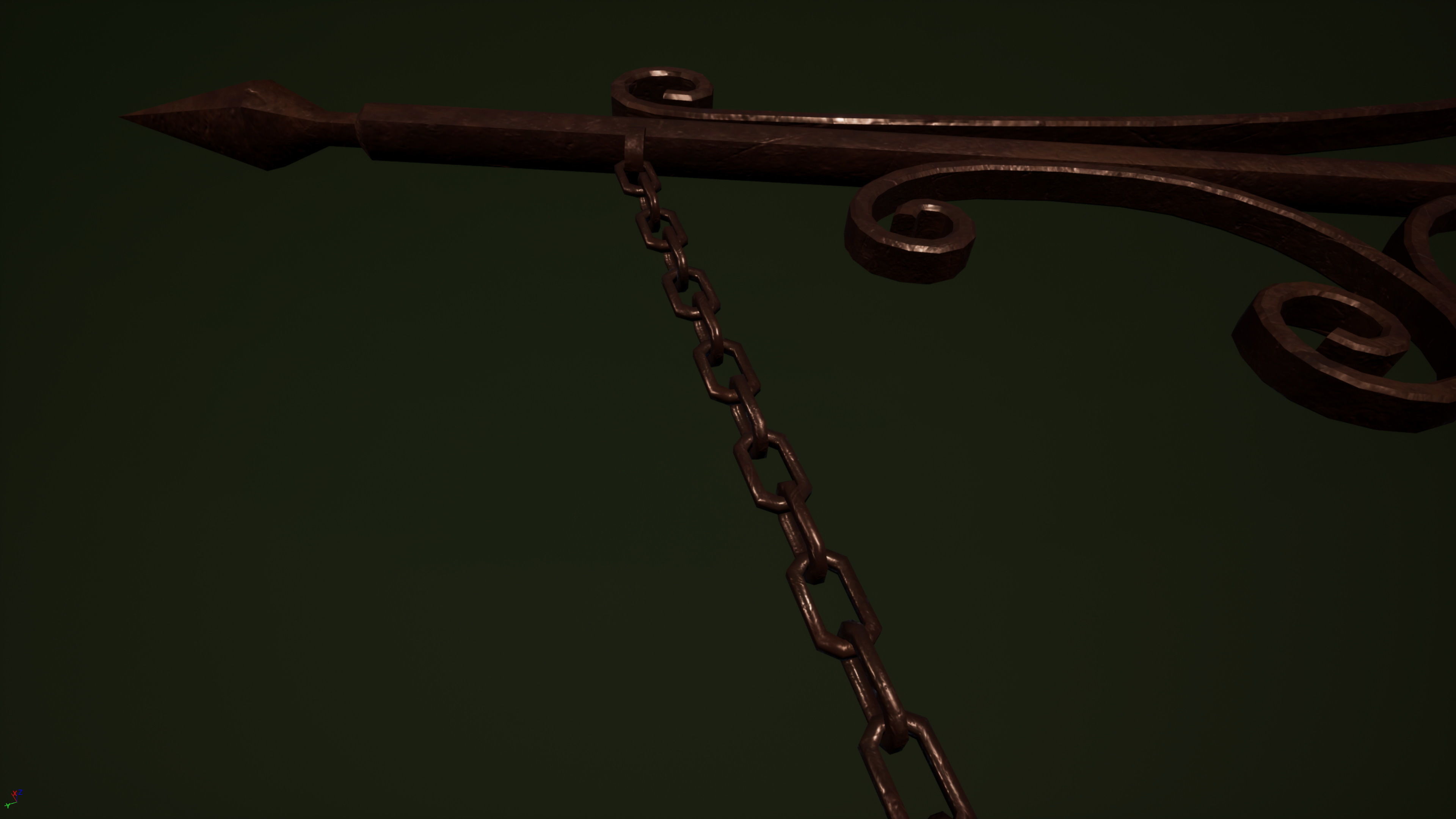 Medieval Tavern Pub Sign Low-poly 3D model_13