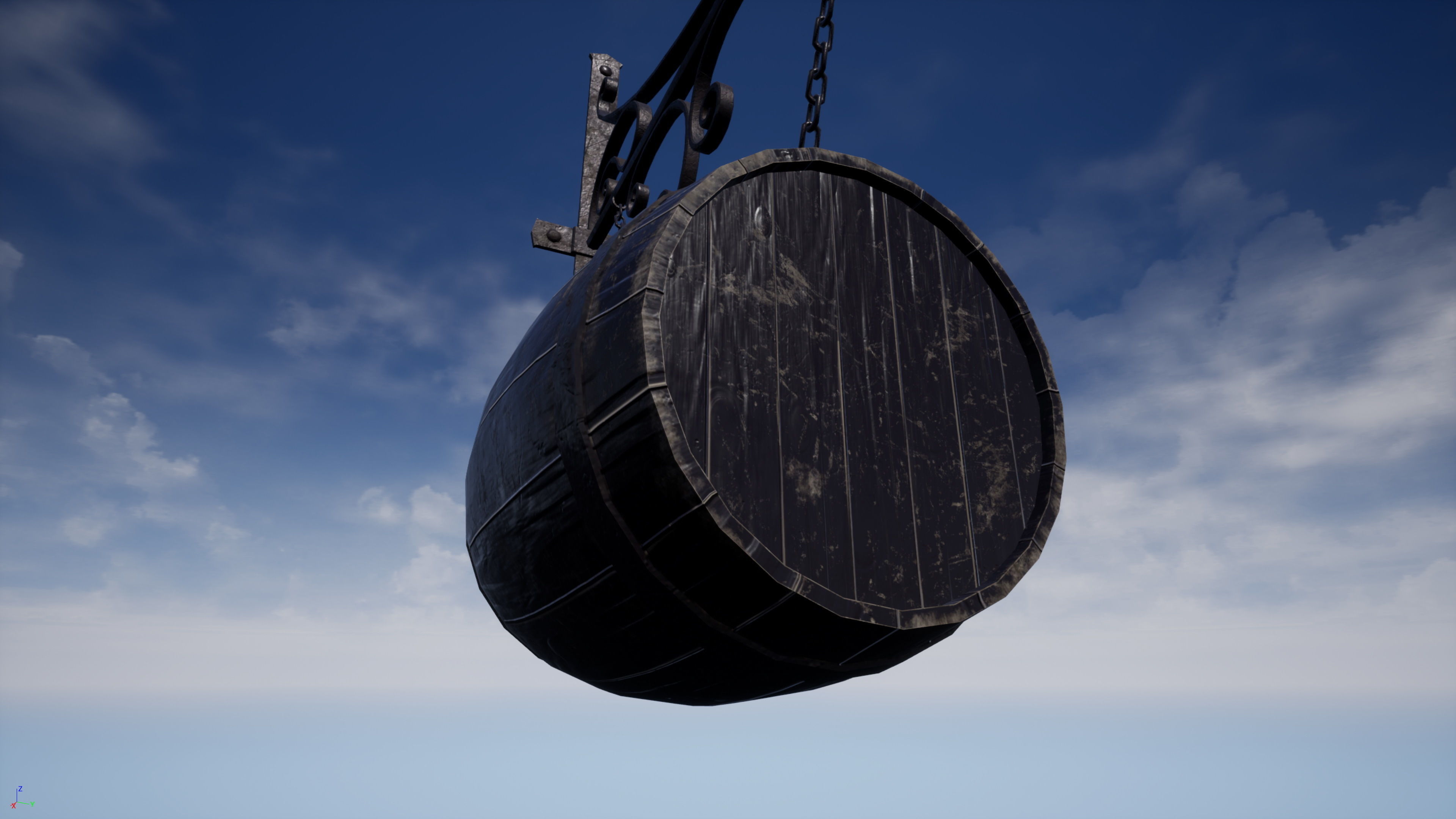 Medieval Tavern Pub Sign Low-poly 3D model_3