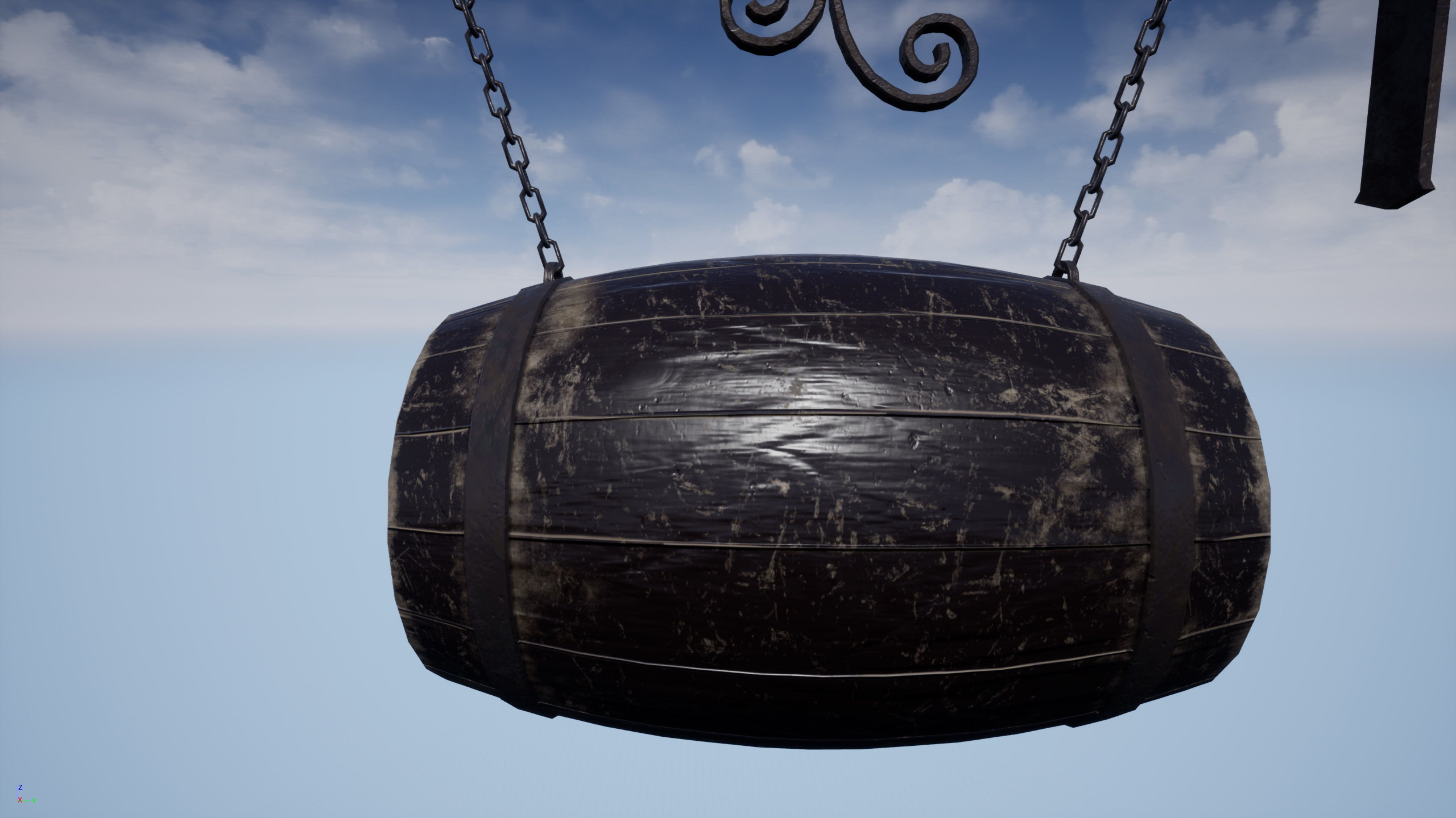 Medieval Tavern Pub Sign Low-poly 3D model_2