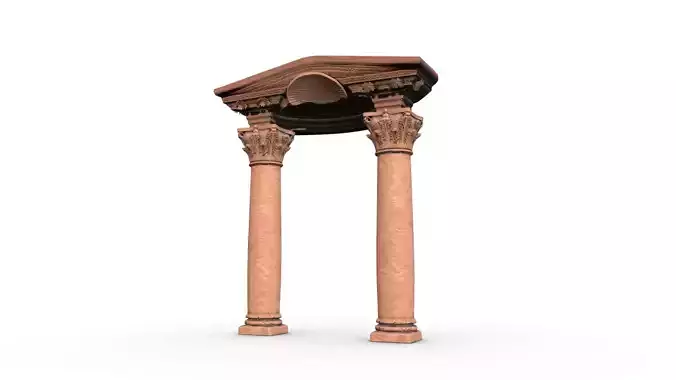 Corinthian Column Low-poly 3D model
