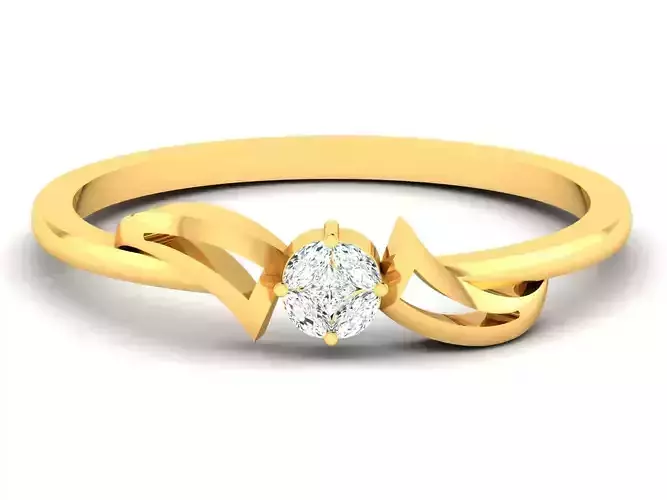 Women Band Ring 3dm render detail