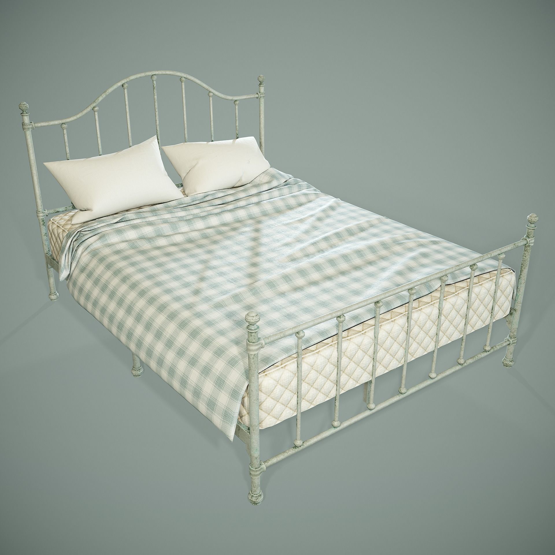 PBR Victorian Metal Bed Low-poly 3D model_1