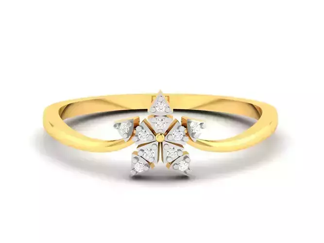 Women flower Band Ring 3dm render detail