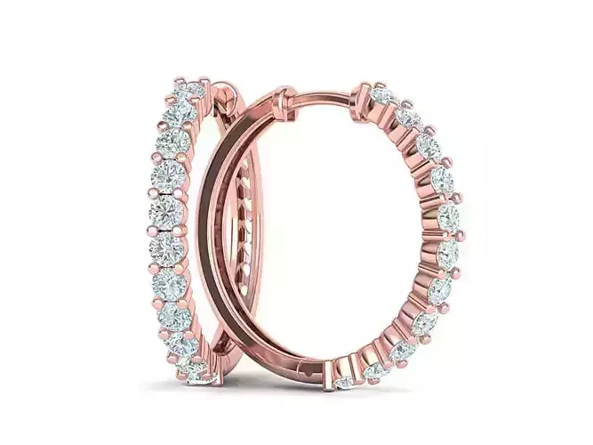 Diamond Hoop Earrings 3dmodel printable 3D print model