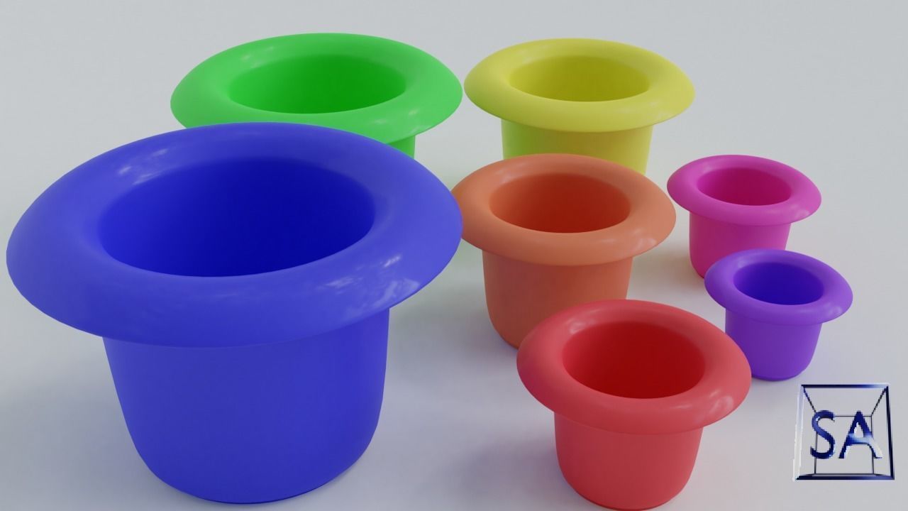 Stack-Nested Cup Tower for Children-Educational Toy 3D print model_21