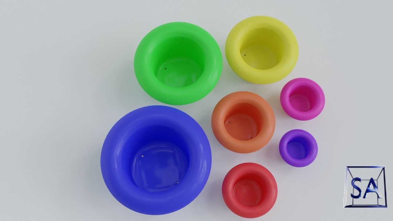 Stack-Nested Cup Tower for Children-Educational Toy 3D print model_1