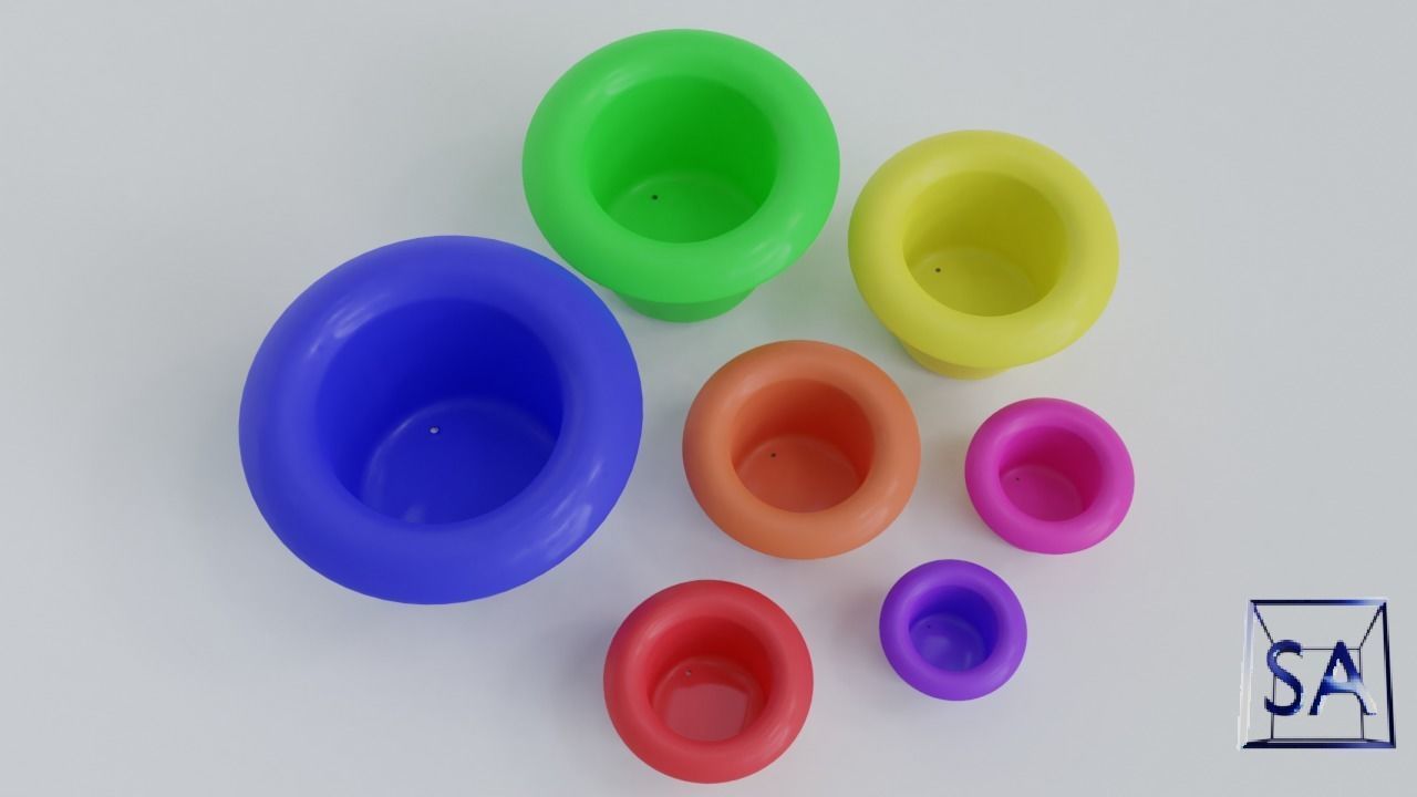 Stack-Nested Cup Tower for Children-Educational Toy 3D print model_20