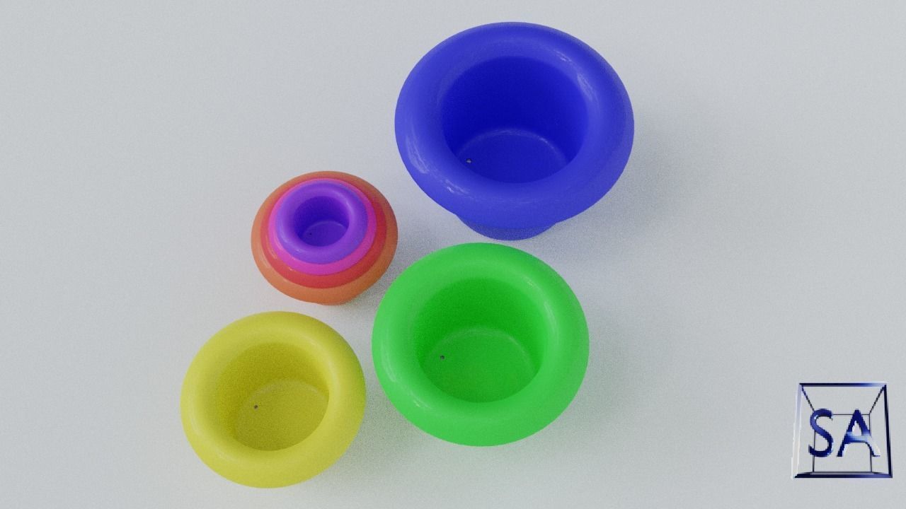 Stack-Nested Cup Tower for Children-Educational Toy 3D print model_19