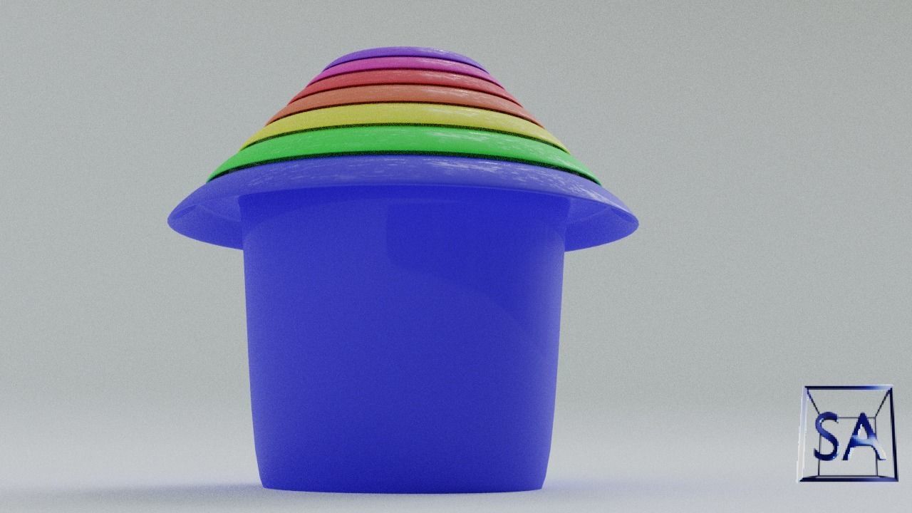 Stack-Nested Cup Tower for Children-Educational Toy 3D print model_14