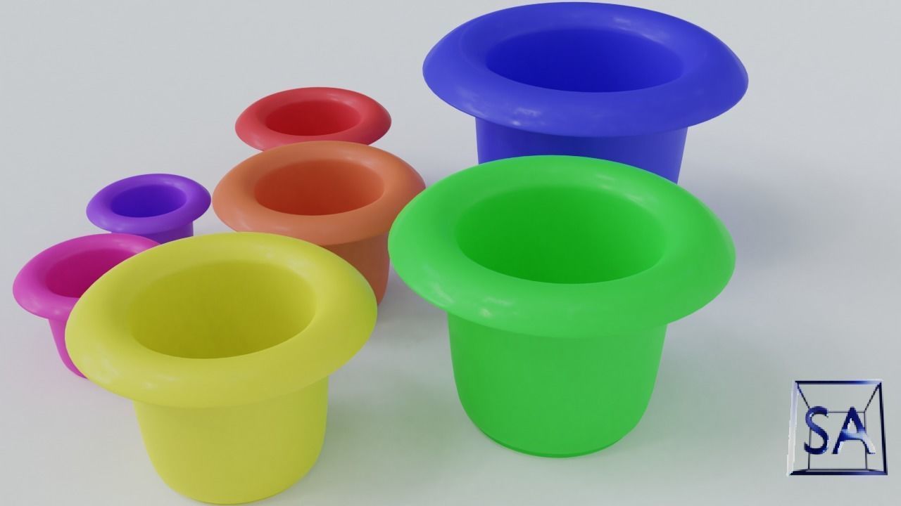 Stack-Nested Cup Tower for Children-Educational Toy 3D print model_23