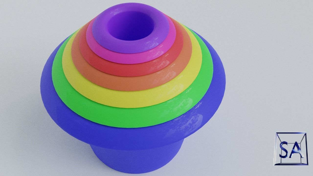 Stack-Nested Cup Tower for Children-Educational Toy 3D print model_12