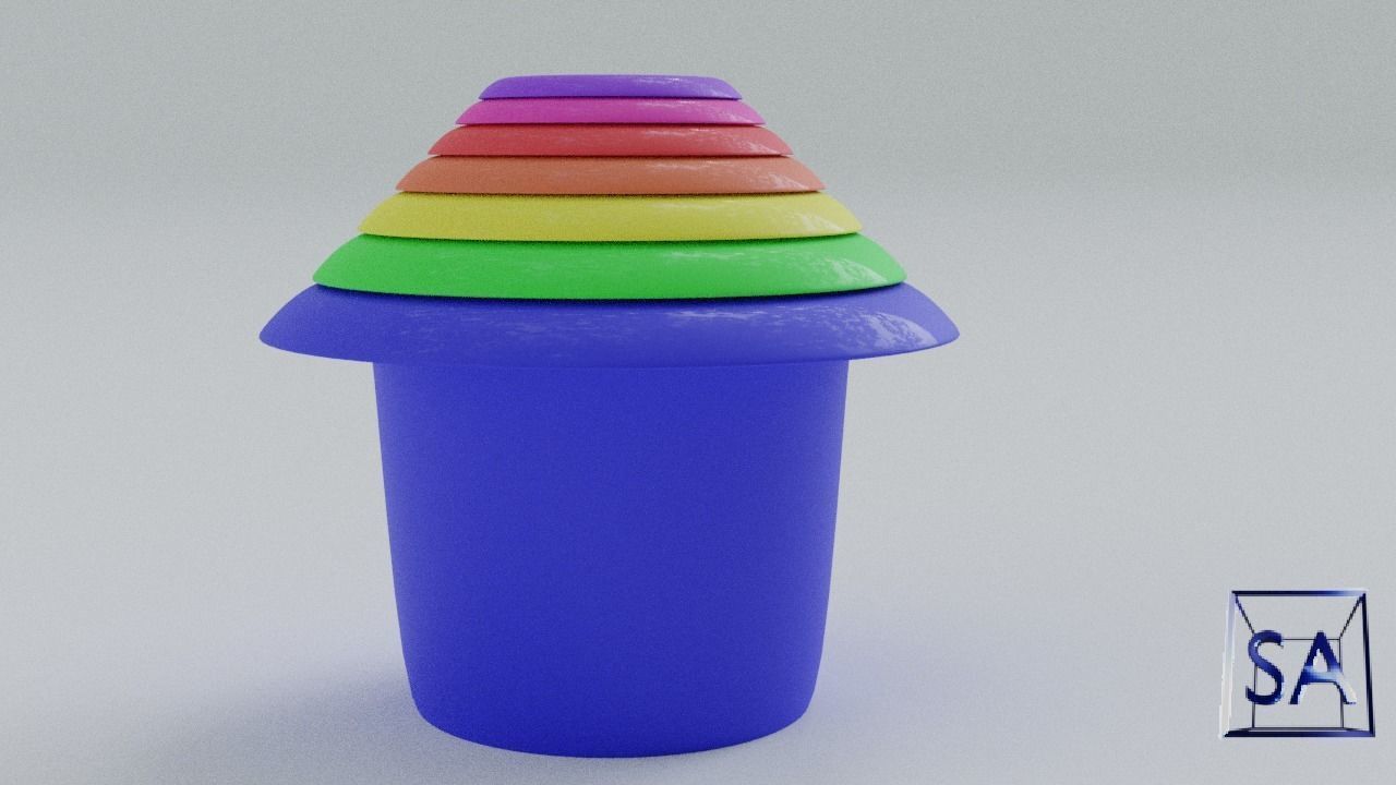 Stack-Nested Cup Tower for Children-Educational Toy 3D print model_13