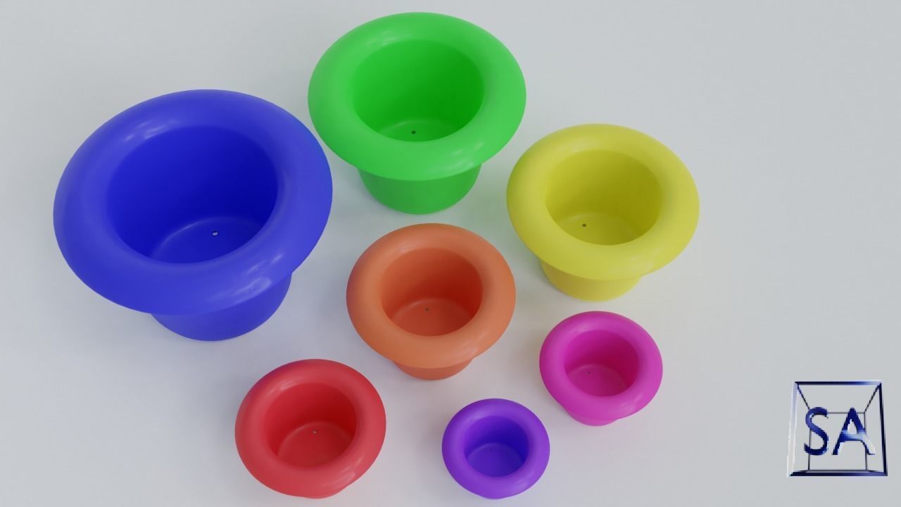 Stack-Nested Cup Tower for Children-Educational Toy 3D print model_25