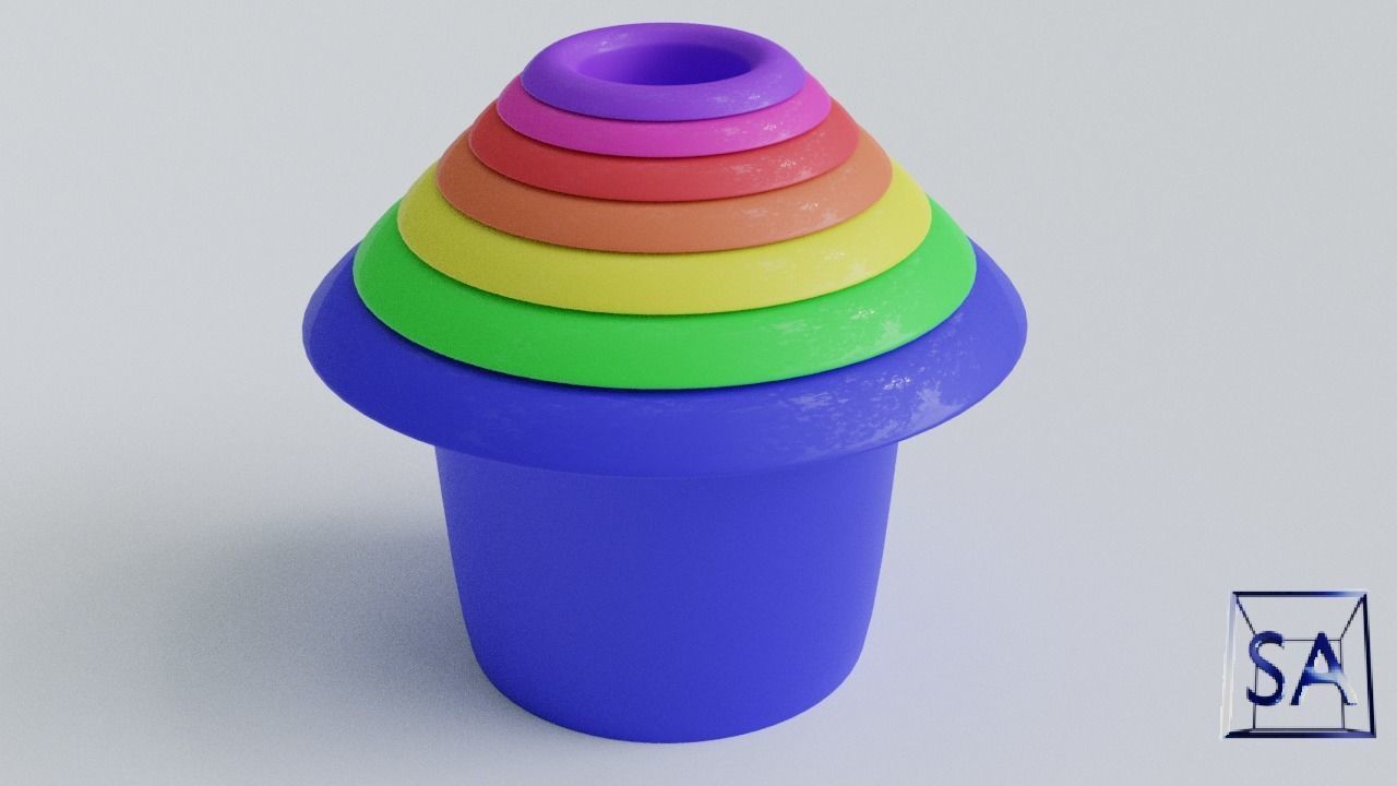 Stack-Nested Cup Tower for Children-Educational Toy 3D print model_2