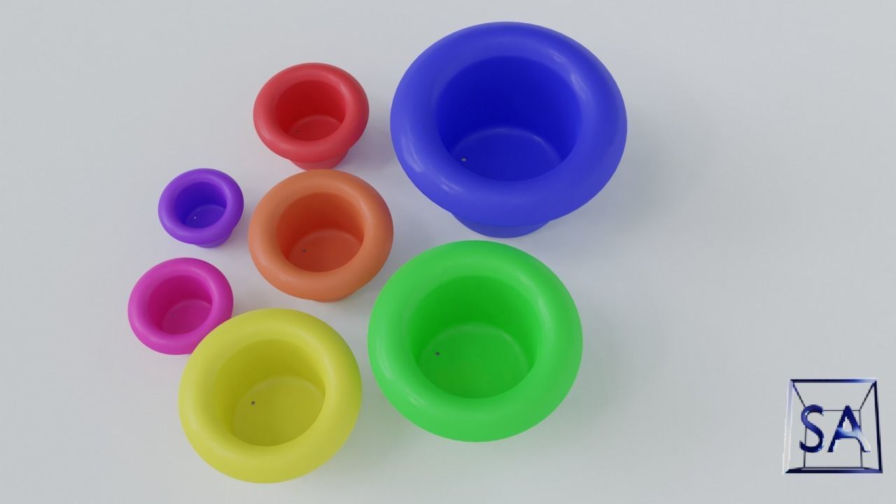 Stack-Nested Cup Tower for Children-Educational Toy 3D print model_22