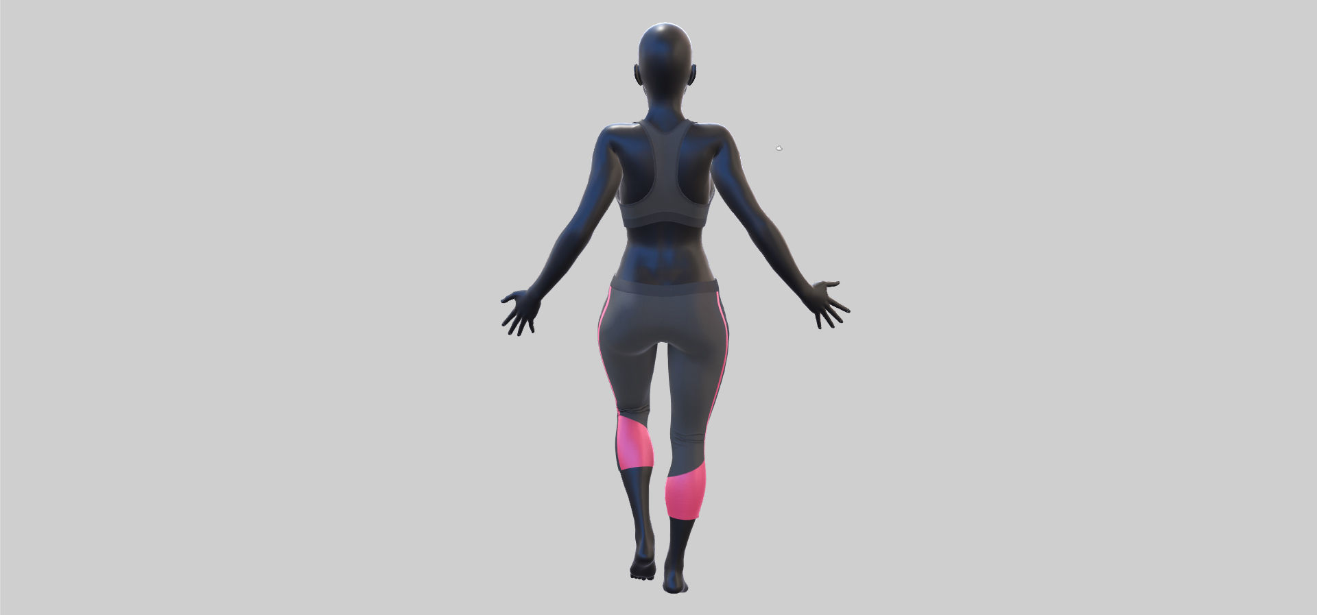 Female Sportswear with mannequin PBR Low-poly 3D model_13