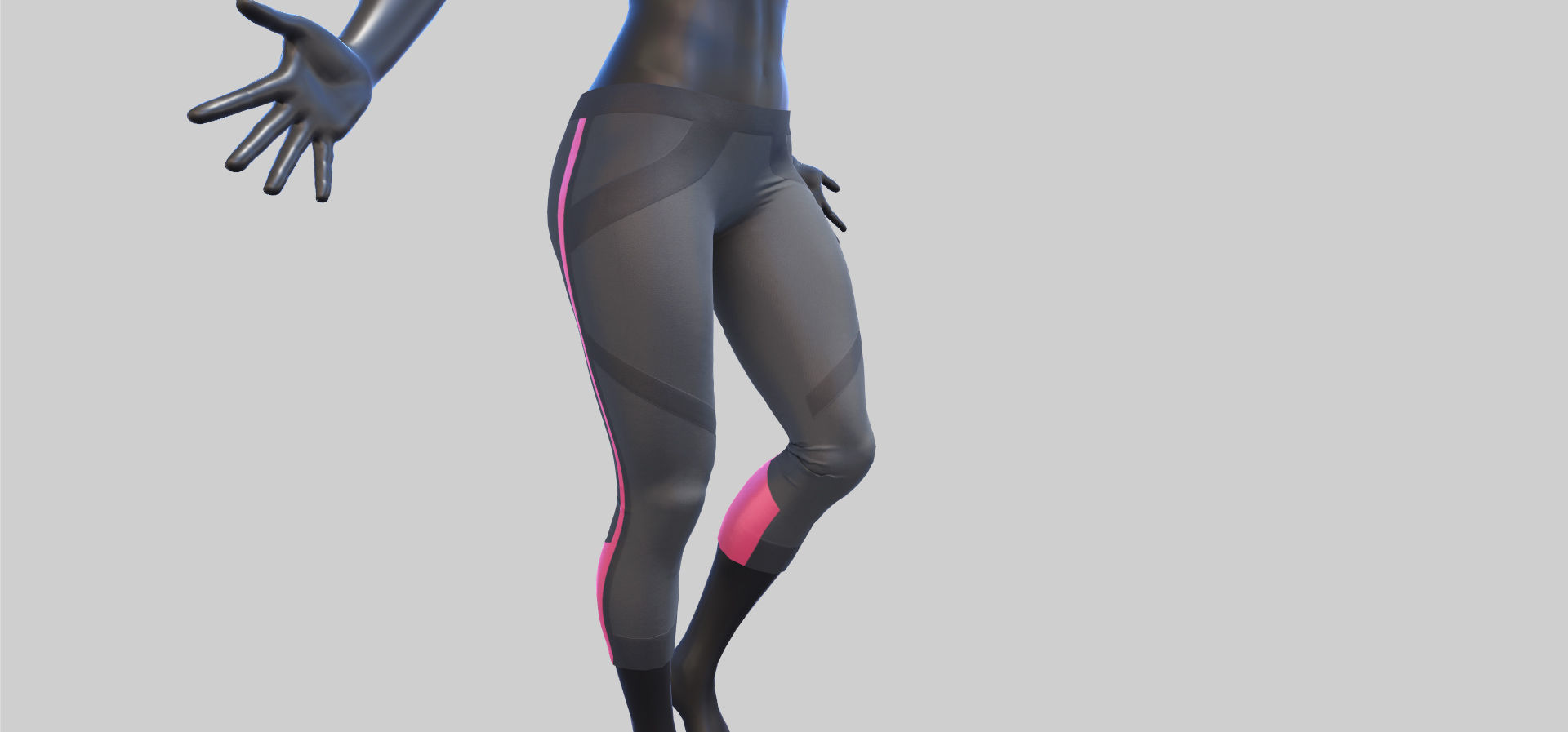Female Sportswear with mannequin PBR Low-poly 3D model_19