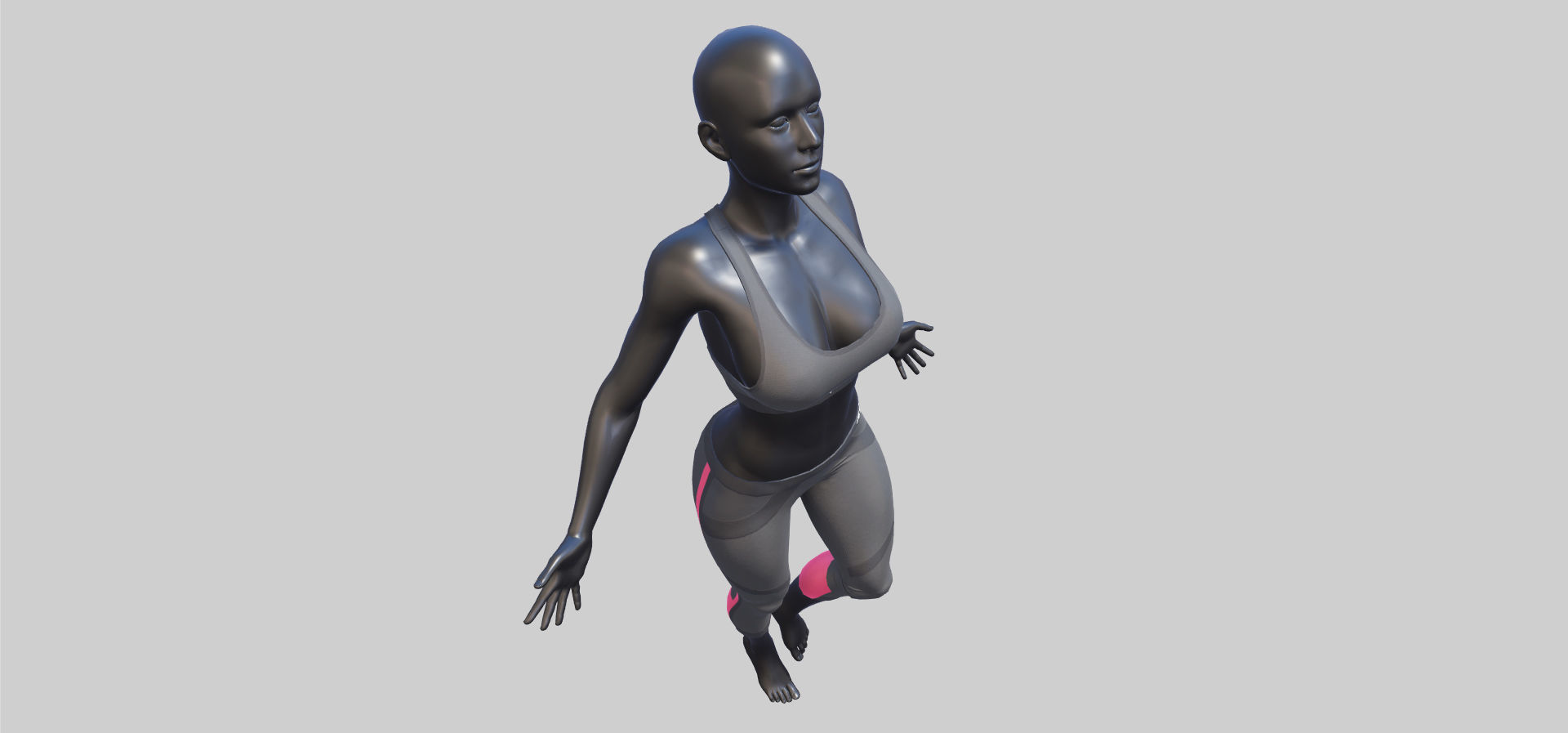 Female Sportswear with mannequin PBR Low-poly 3D model_29