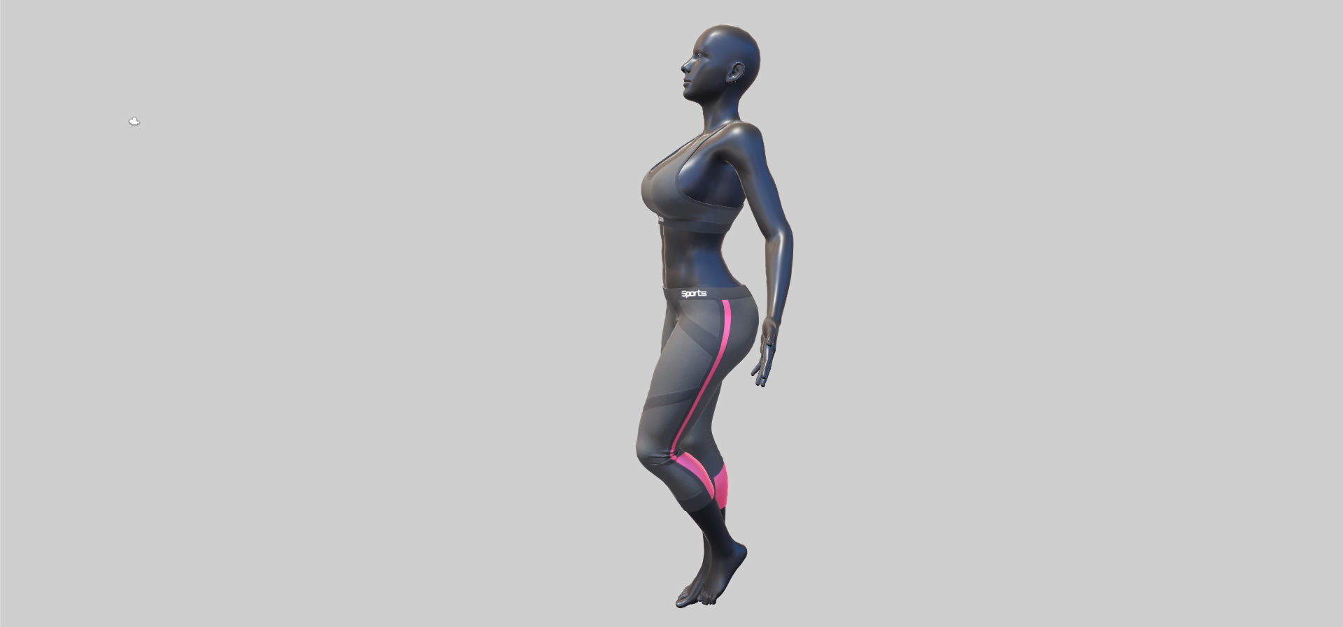Female Sportswear with mannequin PBR Low-poly 3D model_11
