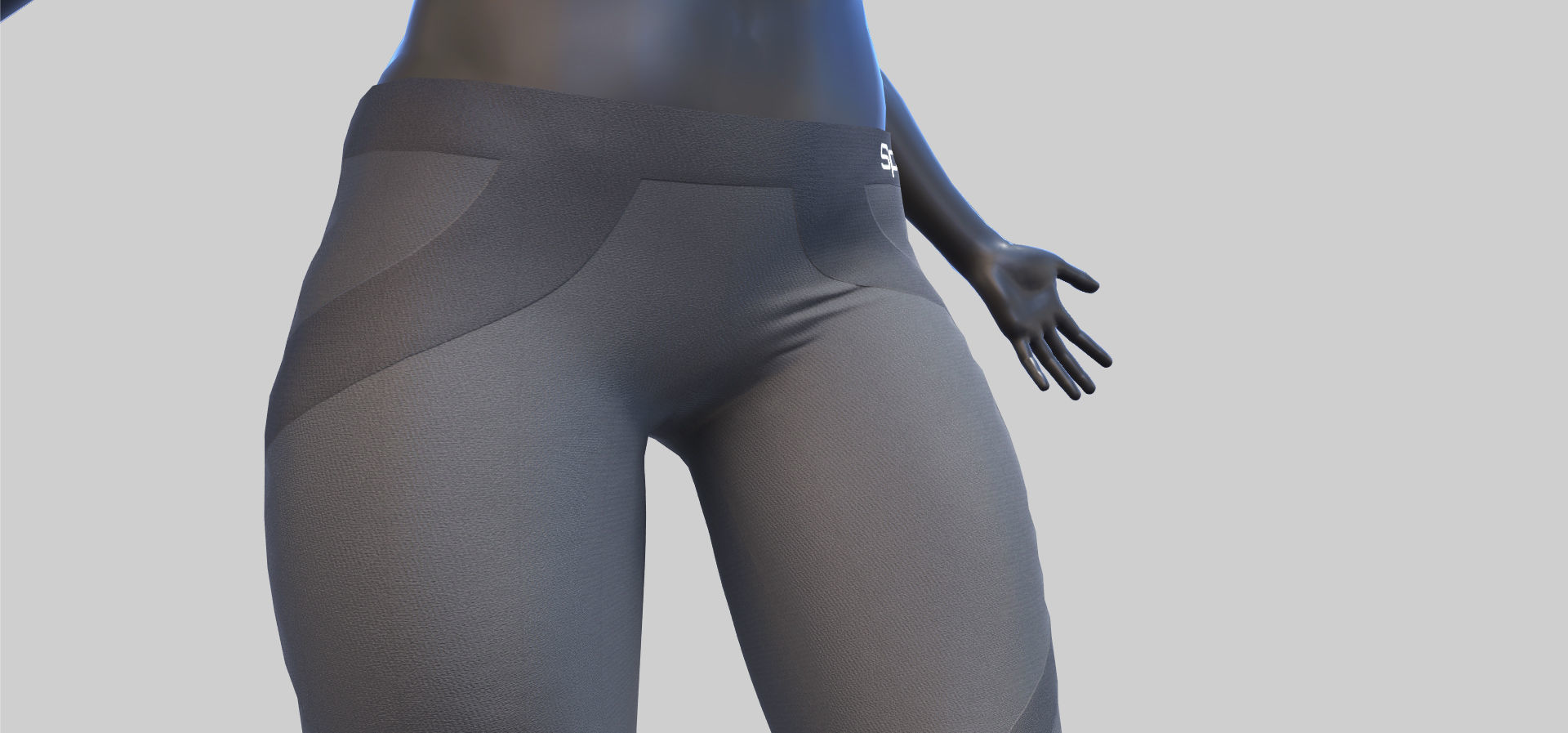 Female Sportswear with mannequin PBR Low-poly 3D model_21