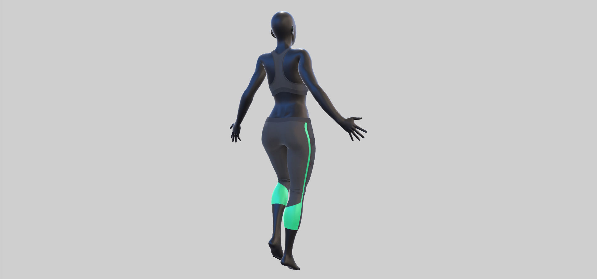 Female Sportswear with mannequin PBR Low-poly 3D model_33