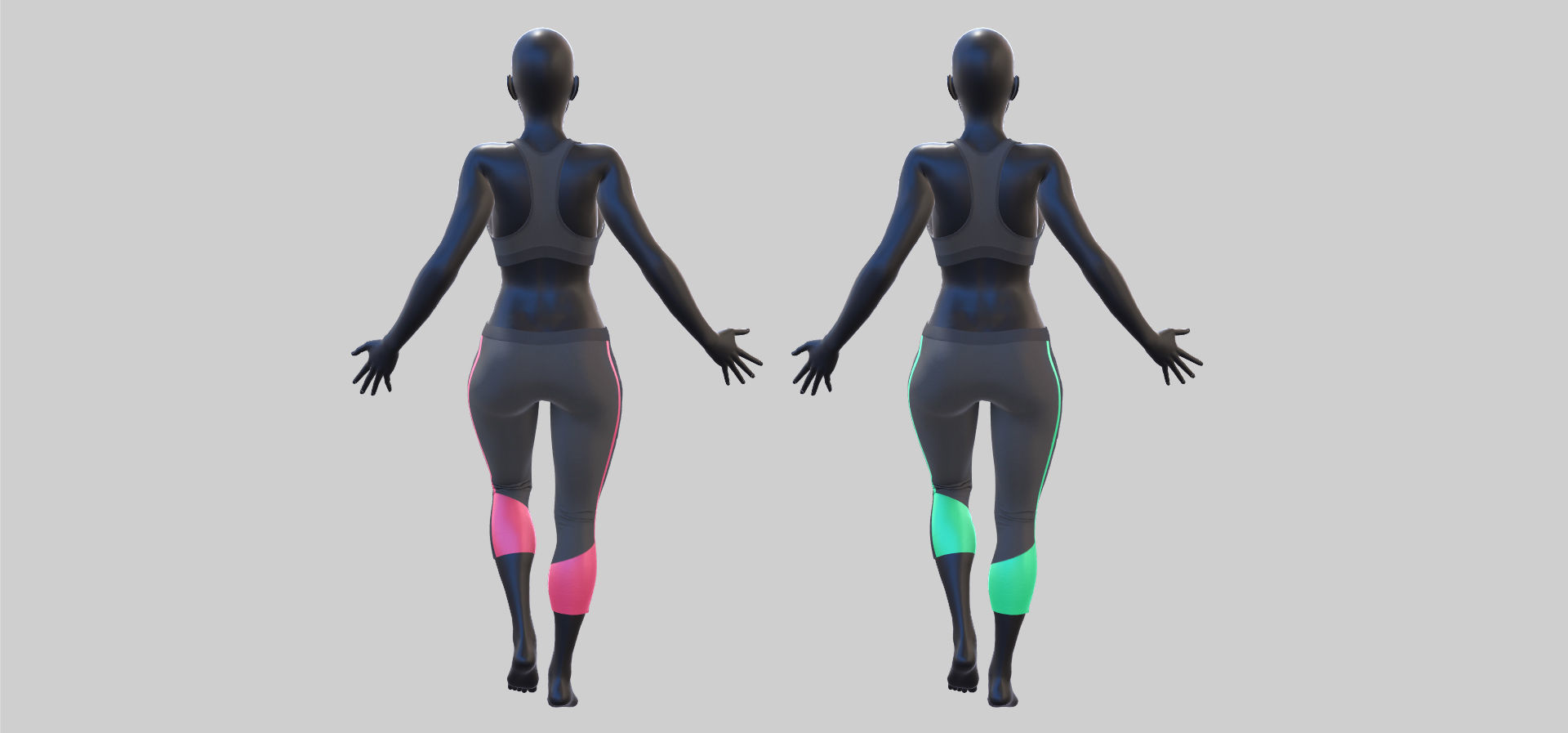 Female Sportswear with mannequin PBR Low-poly 3D model_5