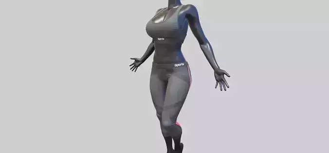 Female Sportswear with mannequin PBR Low-poly 3D model Female Sportswear with mannequin PBR Low-poly 3D model