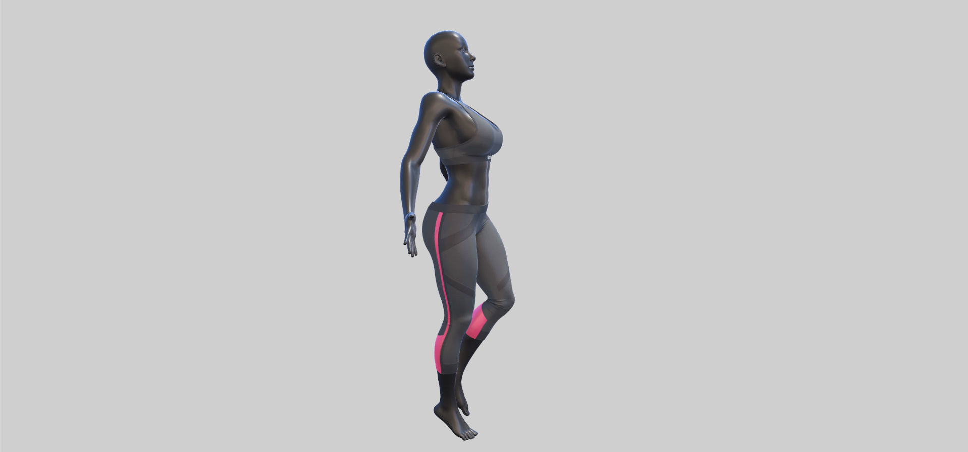 Female Sportswear with mannequin PBR Low-poly 3D model_15