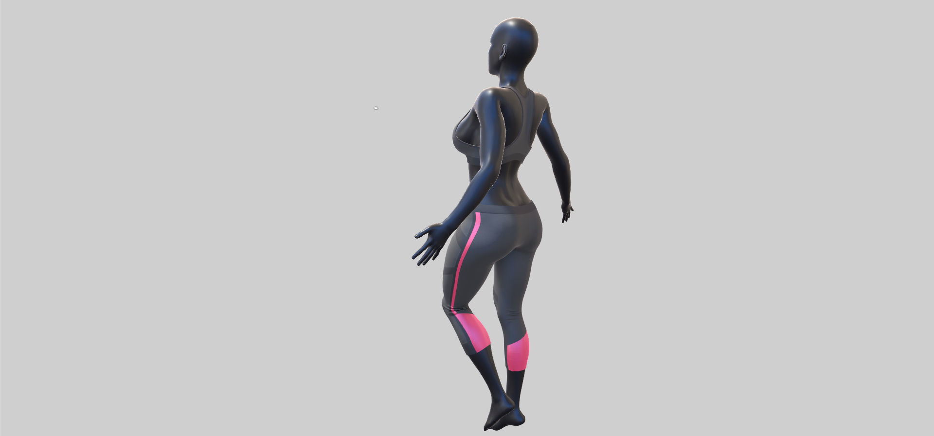 Female Sportswear with mannequin PBR Low-poly 3D model_12