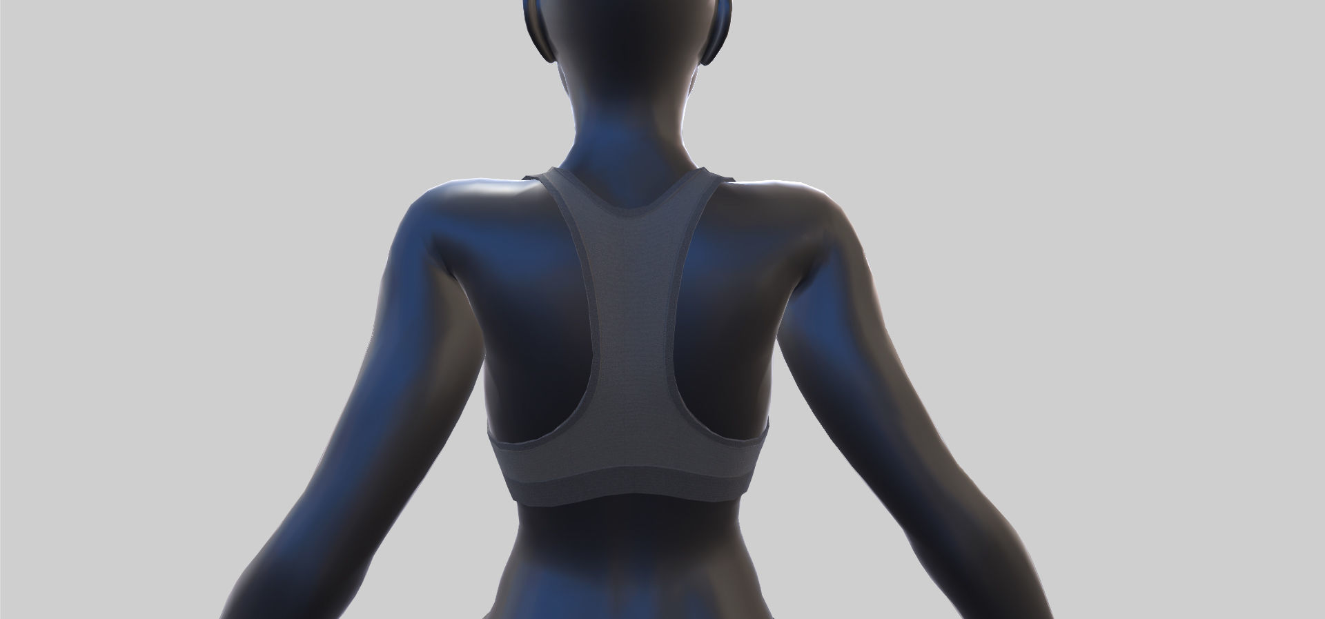 Female Sportswear with mannequin PBR Low-poly 3D model_25