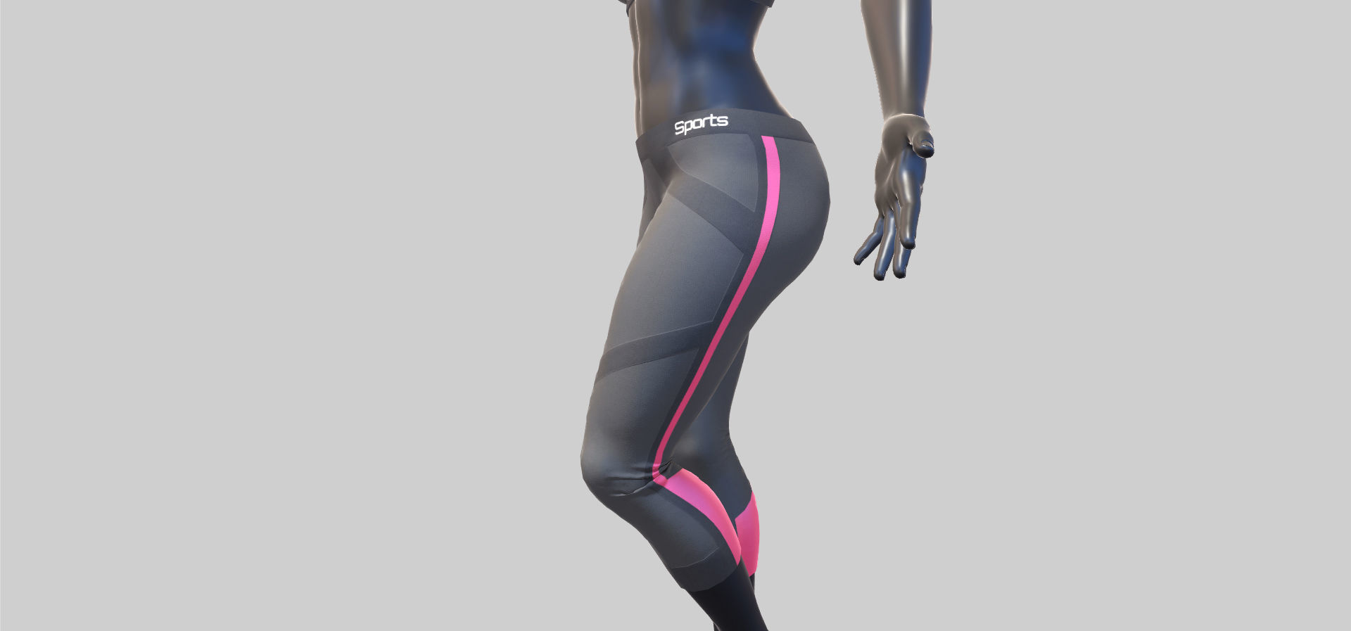 Female Sportswear with mannequin PBR Low-poly 3D model_20