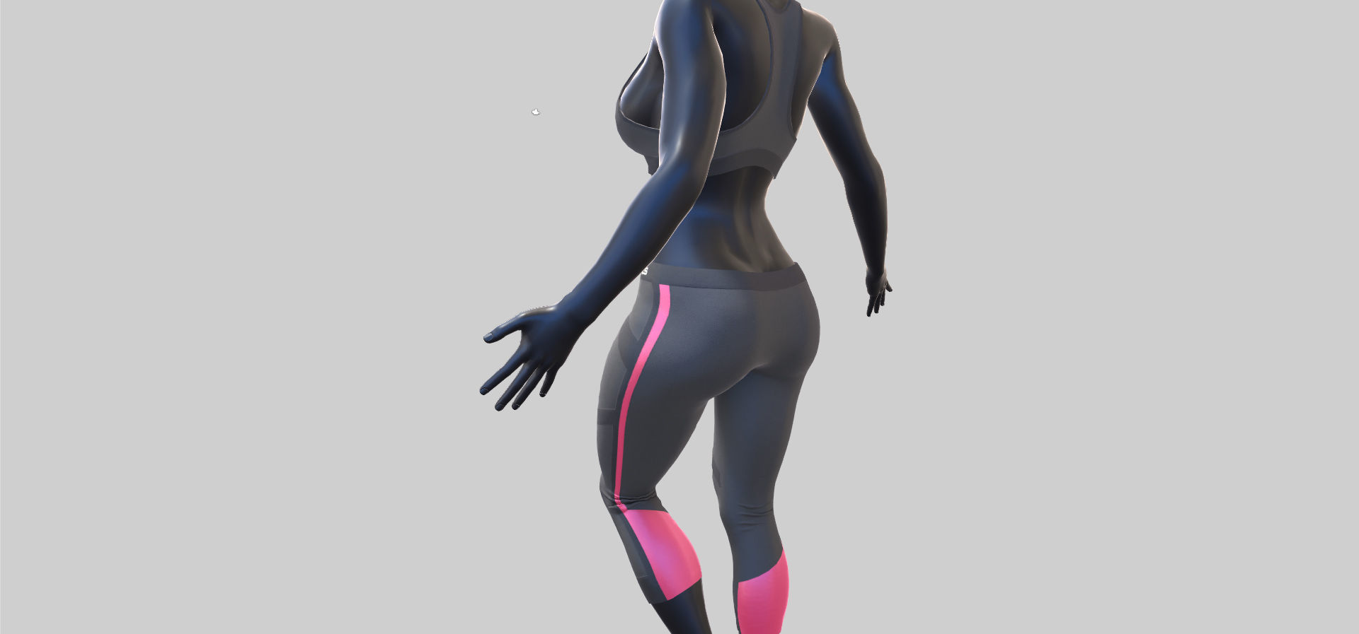 Female Sportswear with mannequin PBR Low-poly 3D model_18