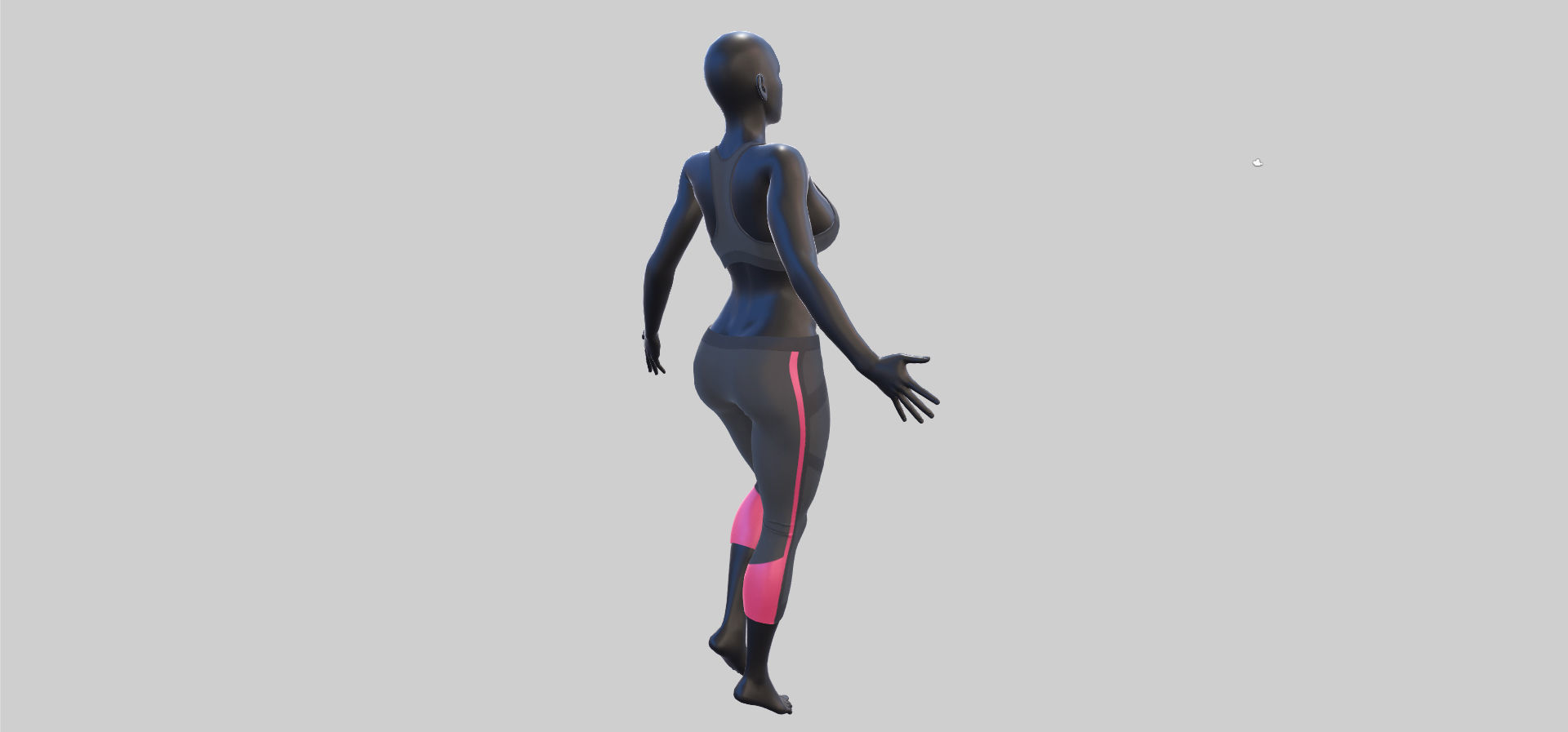 Female Sportswear with mannequin PBR Low-poly 3D model_14