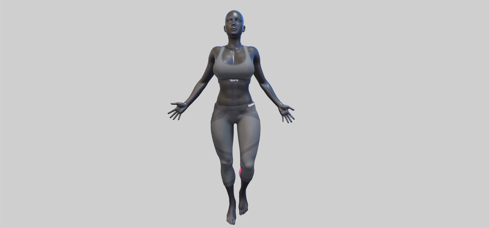 Female Sportswear with mannequin PBR Low-poly 3D model_10