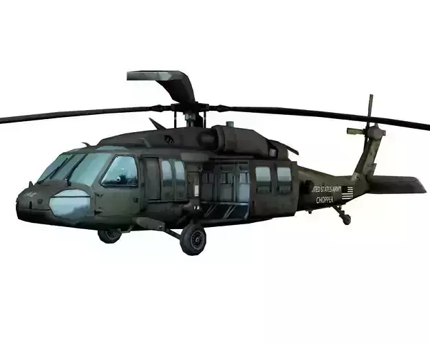 Military Helicopter Low Poly 